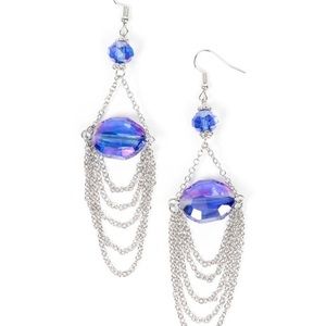 Blue iridescent earrings